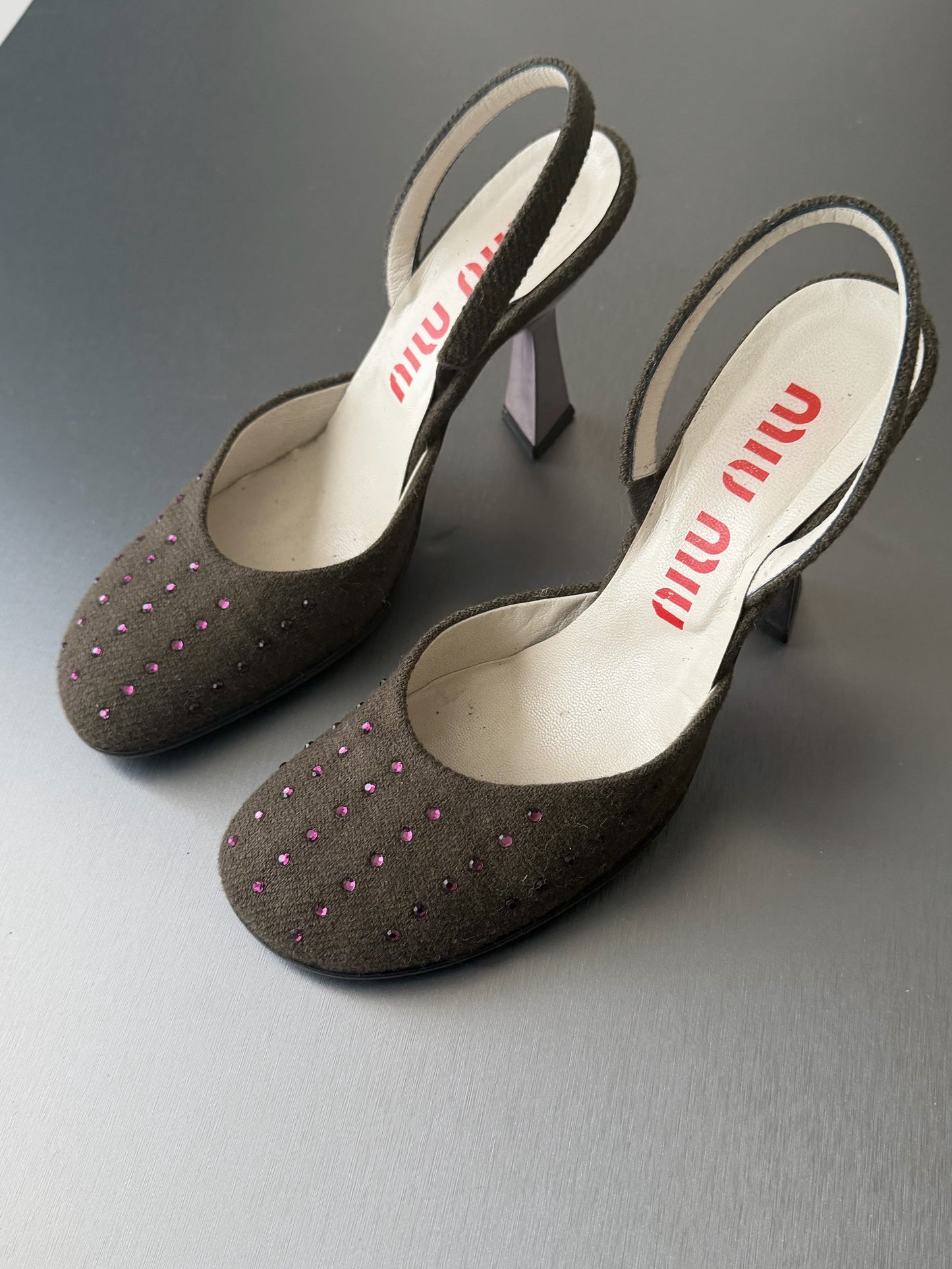 miu miu s/s 1998 embellished slingback heels