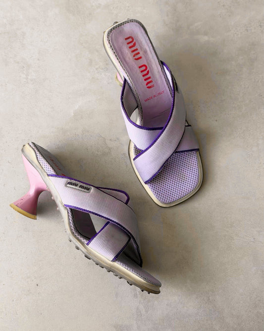 （rare）miu miu spring summer 1999 mesh bubble sole heels