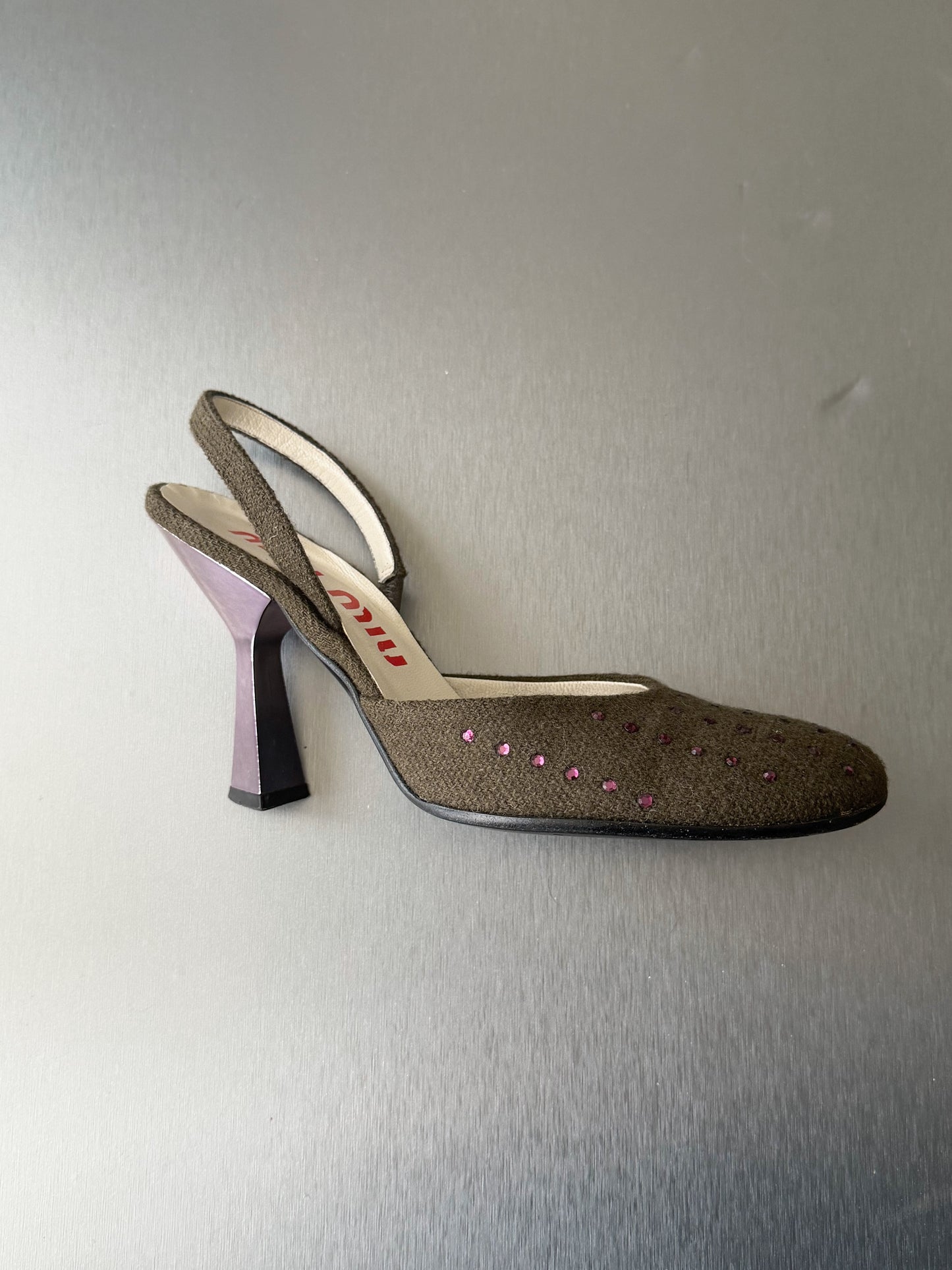 miu miu s/s 1998 embellished slingback heels