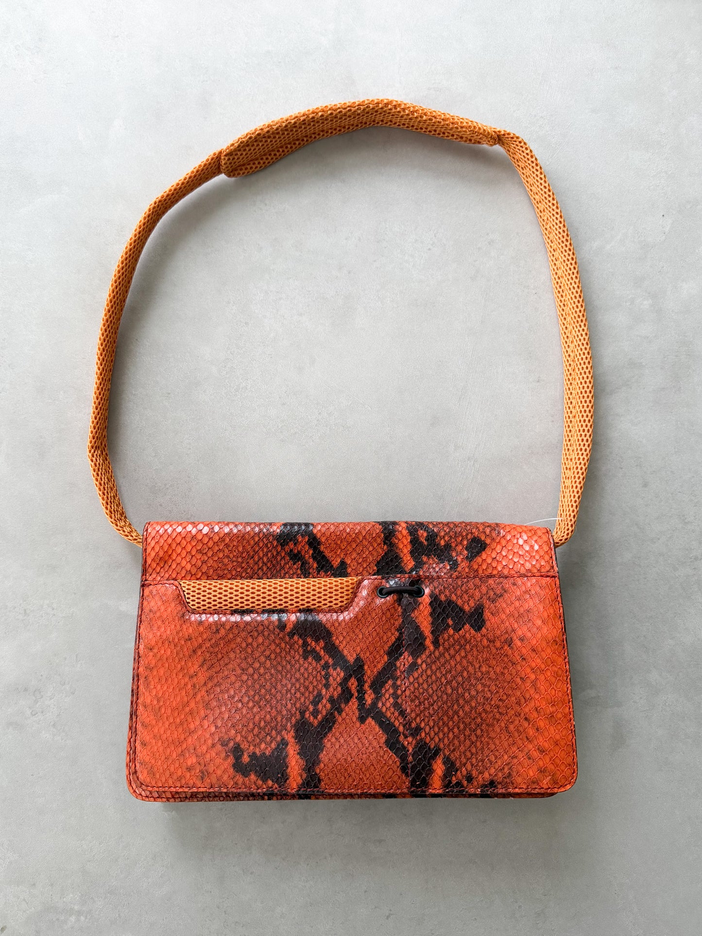 miu miu f/w 1999 python embossed & mesh shoulder bag