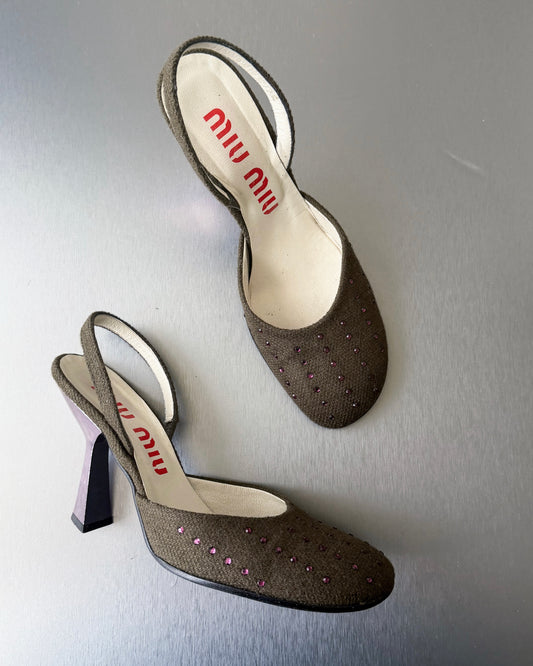 miu miu s/s 1998 embellished slingback heels