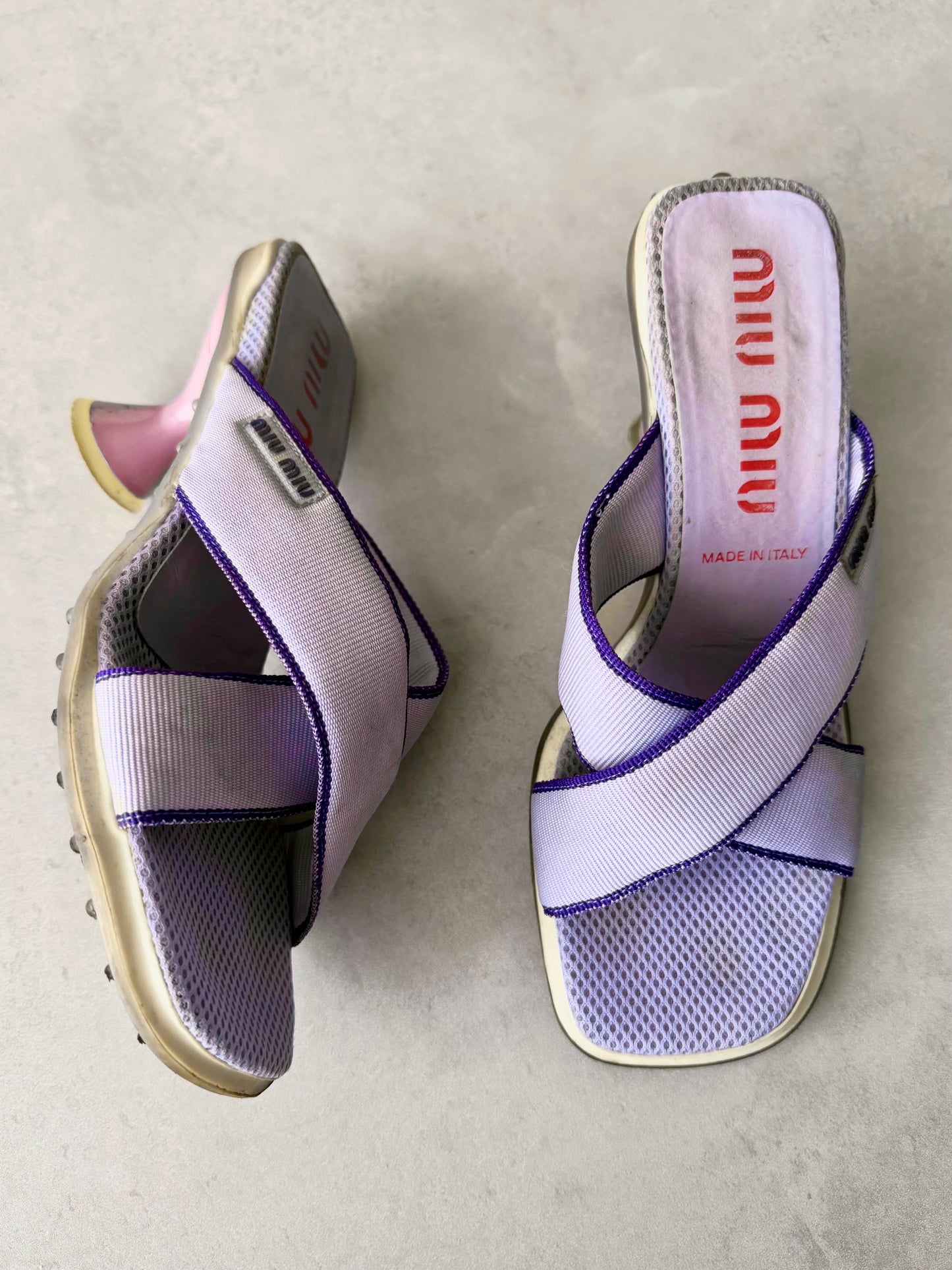 （rare）miu miu spring summer 1999 mesh bubble sole heels