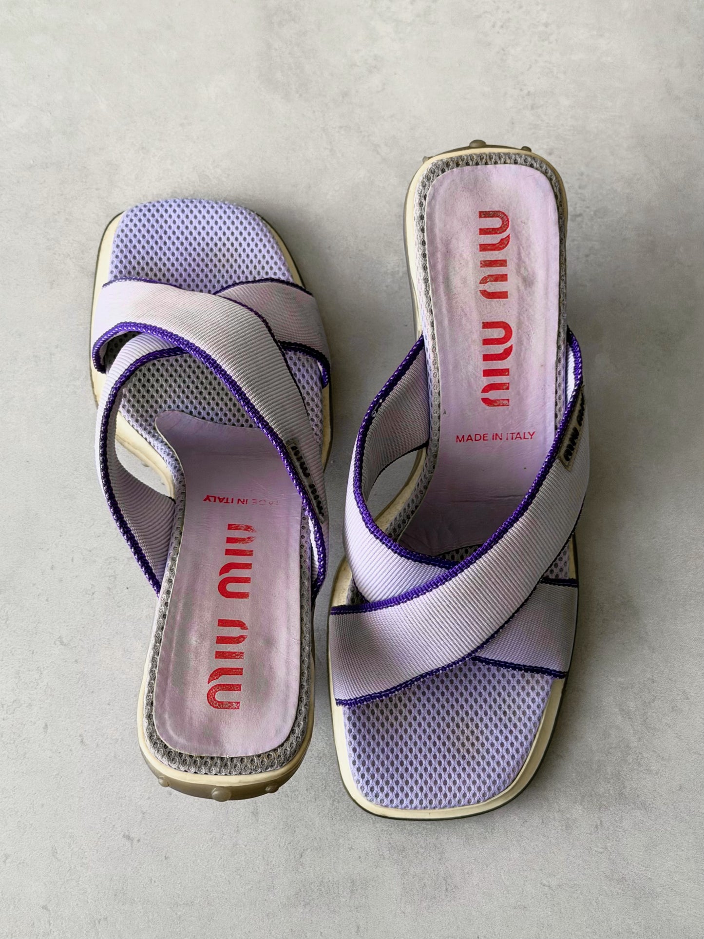 （rare）miu miu spring summer 1999 mesh bubble sole heels