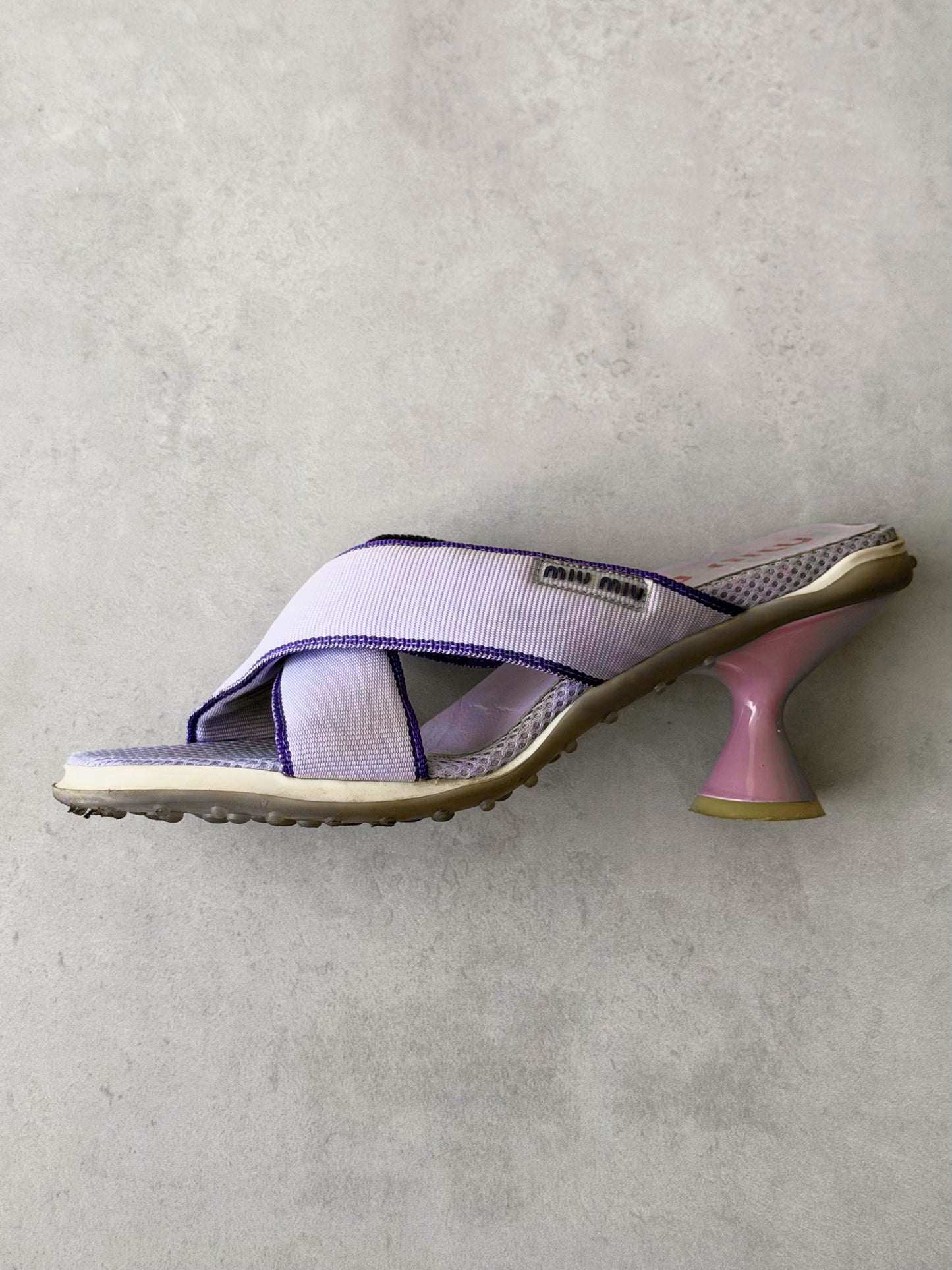（rare）miu miu spring summer 1999 mesh bubble sole heels