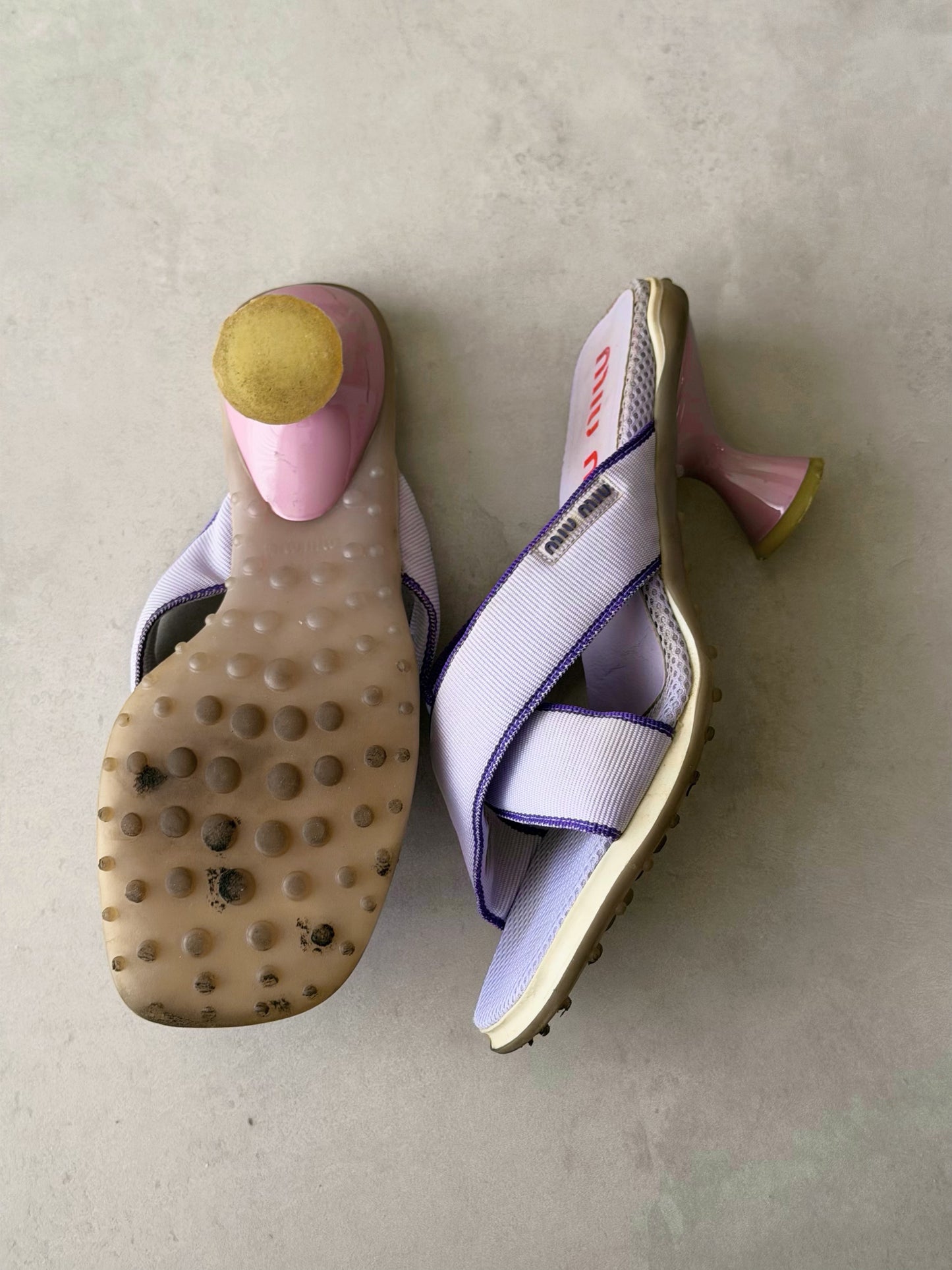 （rare）miu miu spring summer 1999 mesh bubble sole heels